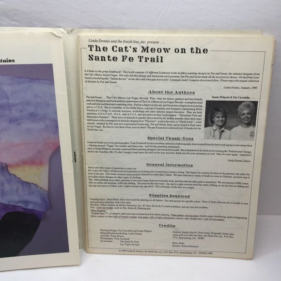 Vtg 1989 The Cat's Meow! Santa Fe Trail Dennis Southwest Fabric Painting Pattern - Picture 3 of 9
